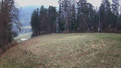 Prostřední část sjezdovky a snowpark