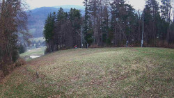 Prostřední část sjezdovky a snowpark
