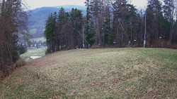 Prostřední část sjezdovky a snowpark