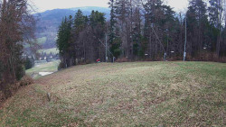 Prostřední část sjezdovky a snowpark