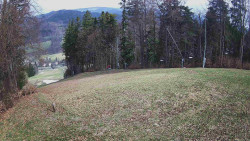 Prostřední část sjezdovky a snowpark