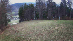 Prostřední část sjezdovky a snowpark