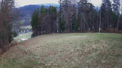 Prostřední část sjezdovky a snowpark