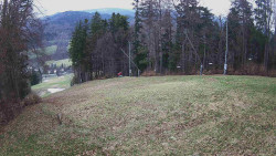 Prostřední část sjezdovky a snowpark