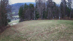 Prostřední část sjezdovky a snowpark