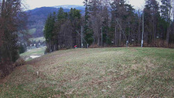 Prostřední část sjezdovky a snowpark