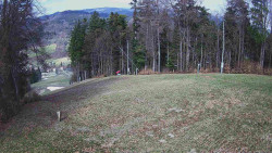 Prostřední část sjezdovky a snowpark