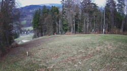 Prostřední část sjezdovky a snowpark