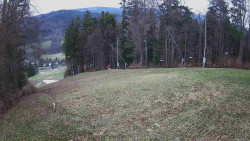 Prostřední část sjezdovky a snowpark