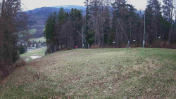 Prostřední část sjezdovky a snowpark