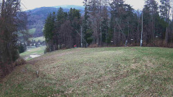 Prostřední část sjezdovky a snowpark