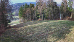 Prostřední část sjezdovky a snowpark