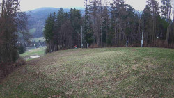 Prostřední část sjezdovky a snowpark