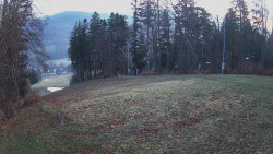 Prostřední část sjezdovky a snowpark