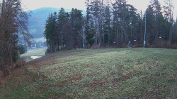 Prostřední část sjezdovky a snowpark