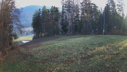 Prostřední část sjezdovky a snowpark
