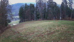 Prostřední část sjezdovky a snowpark
