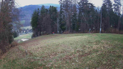 Prostřední část sjezdovky a snowpark