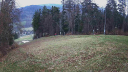 Prostřední část sjezdovky a snowpark