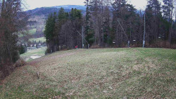 Prostřední část sjezdovky a snowpark