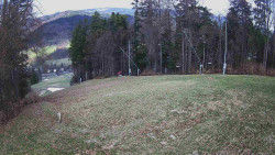 Prostřední část sjezdovky a snowpark