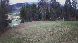 Prostřední část sjezdovky a snowpark