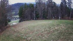 Prostřední část sjezdovky a snowpark