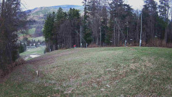 Prostřední část sjezdovky a snowpark