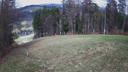 Prostřední část sjezdovky a snowpark