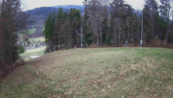 Prostřední část sjezdovky a snowpark