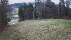 Prostřední část sjezdovky a snowpark