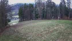 Prostřední část sjezdovky a snowpark