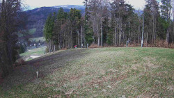 Prostřední část sjezdovky a snowpark