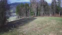 Prostřední část sjezdovky a snowpark