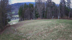 Prostřední část sjezdovky a snowpark