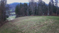 Prostřední část sjezdovky a snowpark