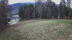 Prostřední část sjezdovky a snowpark