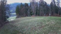 Prostřední část sjezdovky a snowpark