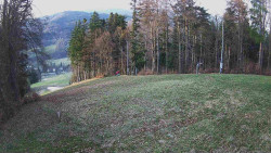 Prostřední část sjezdovky a snowpark
