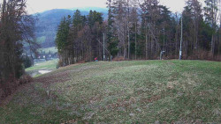 Prostřední část sjezdovky a snowpark