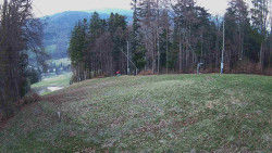 Prostřední část sjezdovky a snowpark