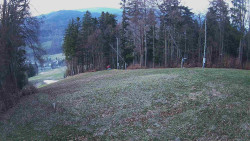 Prostřední část sjezdovky a snowpark