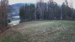 Prostřední část sjezdovky a snowpark