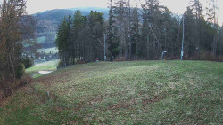 Prostřední část sjezdovky a snowpark