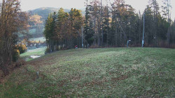 Prostřední část sjezdovky a snowpark