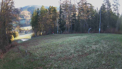 Prostřední část sjezdovky a snowpark