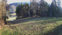 Prostřední část sjezdovky a snowpark
