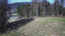 Prostřední část sjezdovky a snowpark
