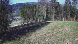 Prostřední část sjezdovky a snowpark