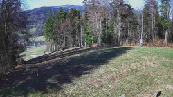 Prostřední část sjezdovky a snowpark